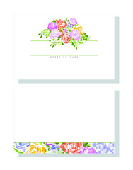 Greeting vector card with the image of flowers. Happy birthday, wedding, anniversary. Just add the text.
