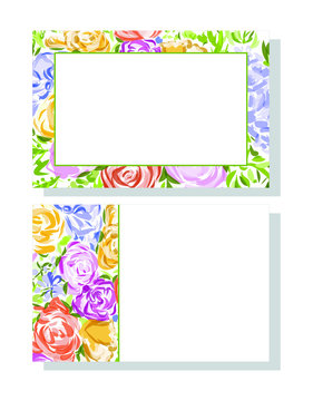 Greeting vector card with the image of flowers. Happy birthday, wedding, anniversary. Just add the text.