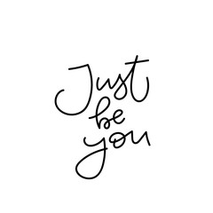 Just be you paper cutout shirt quote lettering.
