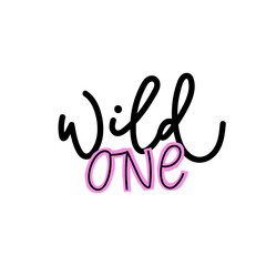 Wild one paper cutout shirt quote lettering