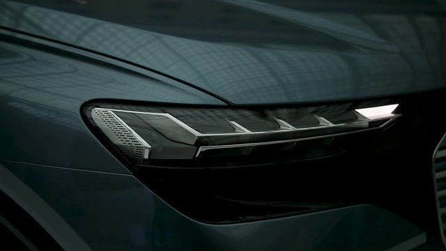 Headlight car of the future. Led car headlight.