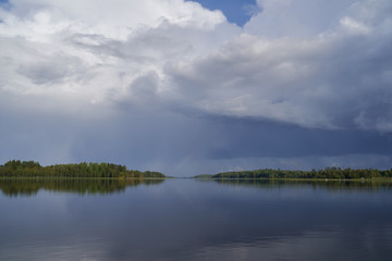 Lake Landscape Forest Sky Clouds