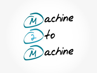 M2M - Machine to Machine acronym, technology concept background