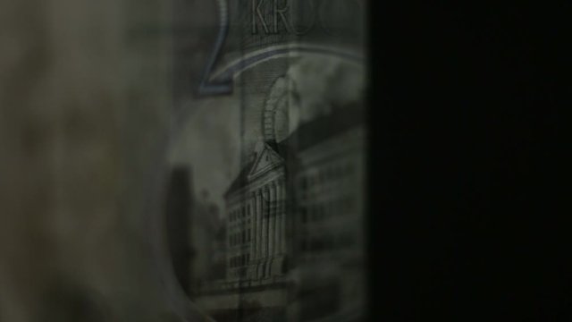 Close Up Of 2 Estonian Kroon Banknote. Replaced By &euro;, Non Cash