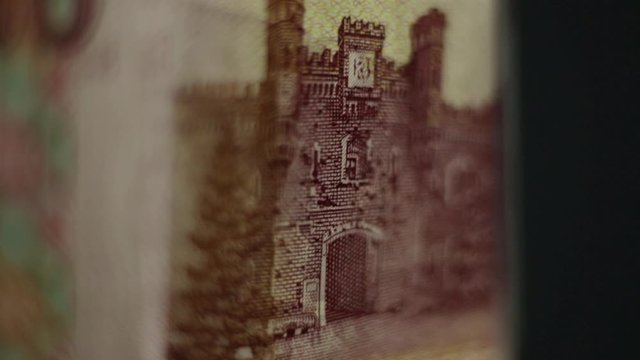 Close Up Of Belarusian 50 Ruble Banknote. Brest Hero Fortress