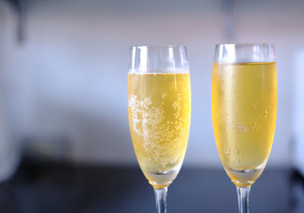 two glasses of champagne