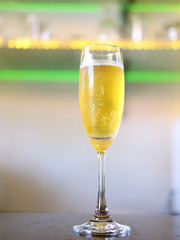 glass of sparkling wine on a background