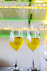 two glasses of white wine