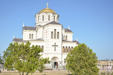 Fototapeta na wymiar An old orthodox church in Tauric Chersonese , Crimea