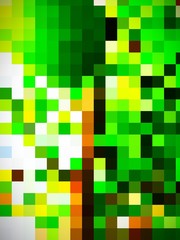 Superb abstract mosaic white background with green and yellow squares