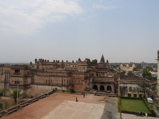 The Jehangir Mahal, Orchha Fort, Religia Hinduism, ancient architecture, Orchha, Madhya Pradesh, India.