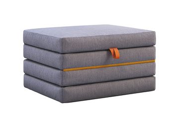 Fabric folding mattress seat section. 3d render