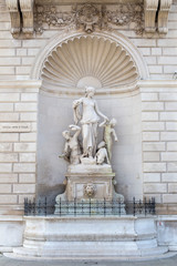 Statue of Tethys on the Facade of the Lloyd Palace in Trieste