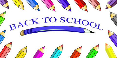 set of colorful pencils on a white background
