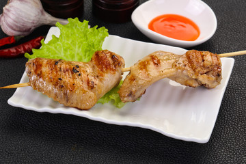 Chicken wings skewer
