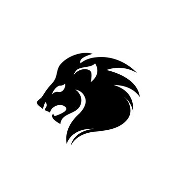 Lion head vector sign concept illustration. Lion head logo. Wild lion head graphic illustration