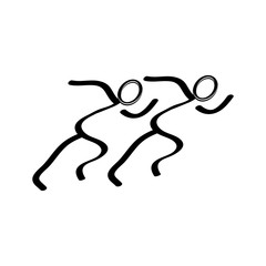 Fototapeta premium Run Icon. Running Man on White Background. Vector