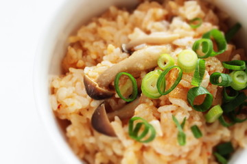 Japanese food, zosui soup rice for winter hot pot cuisine