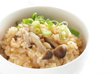 Japanese food, zosui soup rice for winter hot pot cuisine