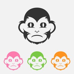 Monkey icon isolated on background. Monkey vector logo