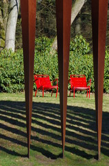 red gate in garden