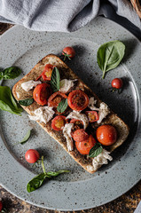 Bruschetta tomato mozzarella breakfast
