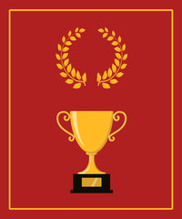 Award icons. Web site. Greeting card of trophy cup with stars