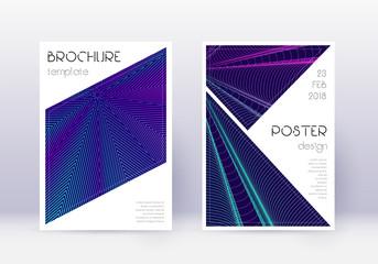 Triangle cover design template set. Neon abstract 