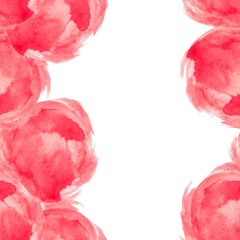 Floral seamless pattern with watercolor red, pink peonies. For backgrounds, textiles, wrapping papers, greeting cards. Flower illustration