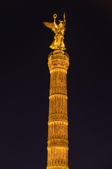 Night view of the Victory Column in Berlin