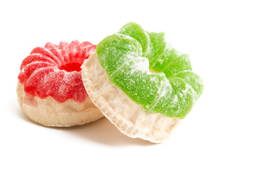 marshmallows with marmalade isolated