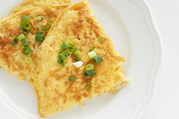 Chinese food, scallop omelette on dish
