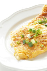 Chinese food, scallop omelette on dish