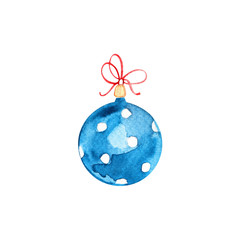 Christmas ball. Christmas decoration. Festive christmas postcard.