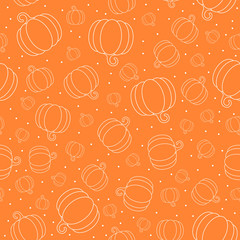 Orange and white pumpkin seamless pattern. Halloween background