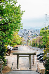 Yashima Shrine and city view in Takamatsu, Kagawa Prefecture, Japan