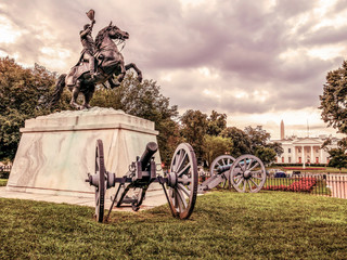 Fototapeta premium Andrew Jackson Statue, Lafayette Square. Washington DC