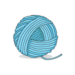 Ball of yarn isolated on white background. Knitting hobbies. Skeins of wool 