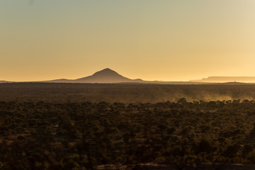 sunset in mountains of Africa