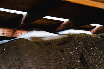 Sand below a floor 