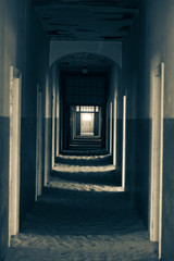 creepy old corridor 