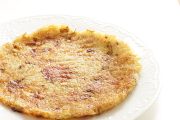 Swiss food, shaved potato pancake Jeon