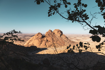 Rock mountain in the desert of Africa 