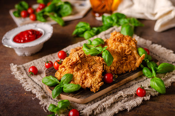 Crispy chicken steak cornflakes