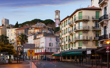 Fototapeta na wymiar View of streets of Cannes in France