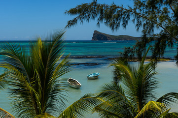 View on the Coin de Mire Island from Cap Malheureux on Mauritius island