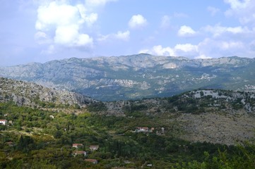 Naklejka premium landscape of mountains and hills