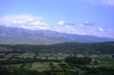 landscape of mountains and hills