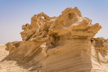 scupted sculptures in fossilized dunes, hole in fossil dunes
