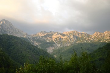 landscape of mountains and hills